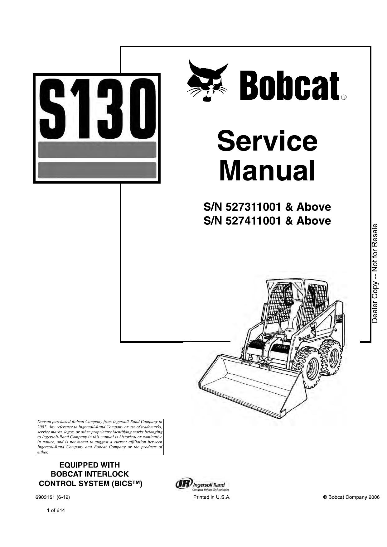 S130 Skid-Steer Loader Service Manual Bobcat 2